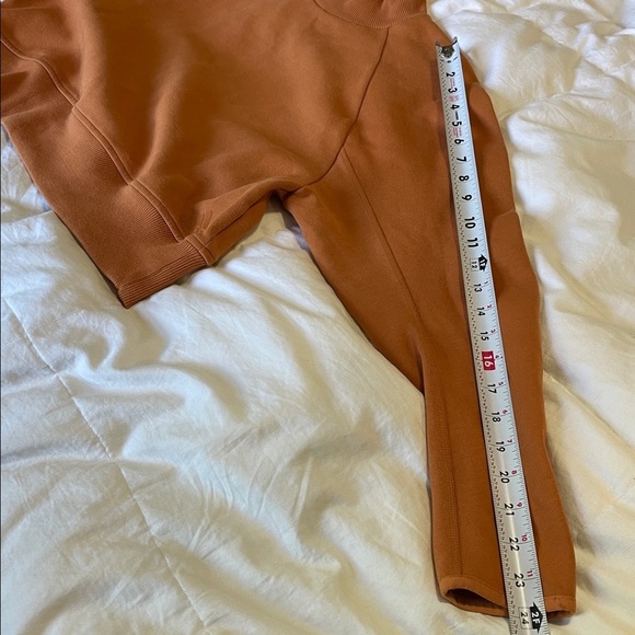 Adidas | Varsity | MockNeck | Burnt Orange | Pullover| Crop Sweatshirt | Size L - Picture 15 of 16